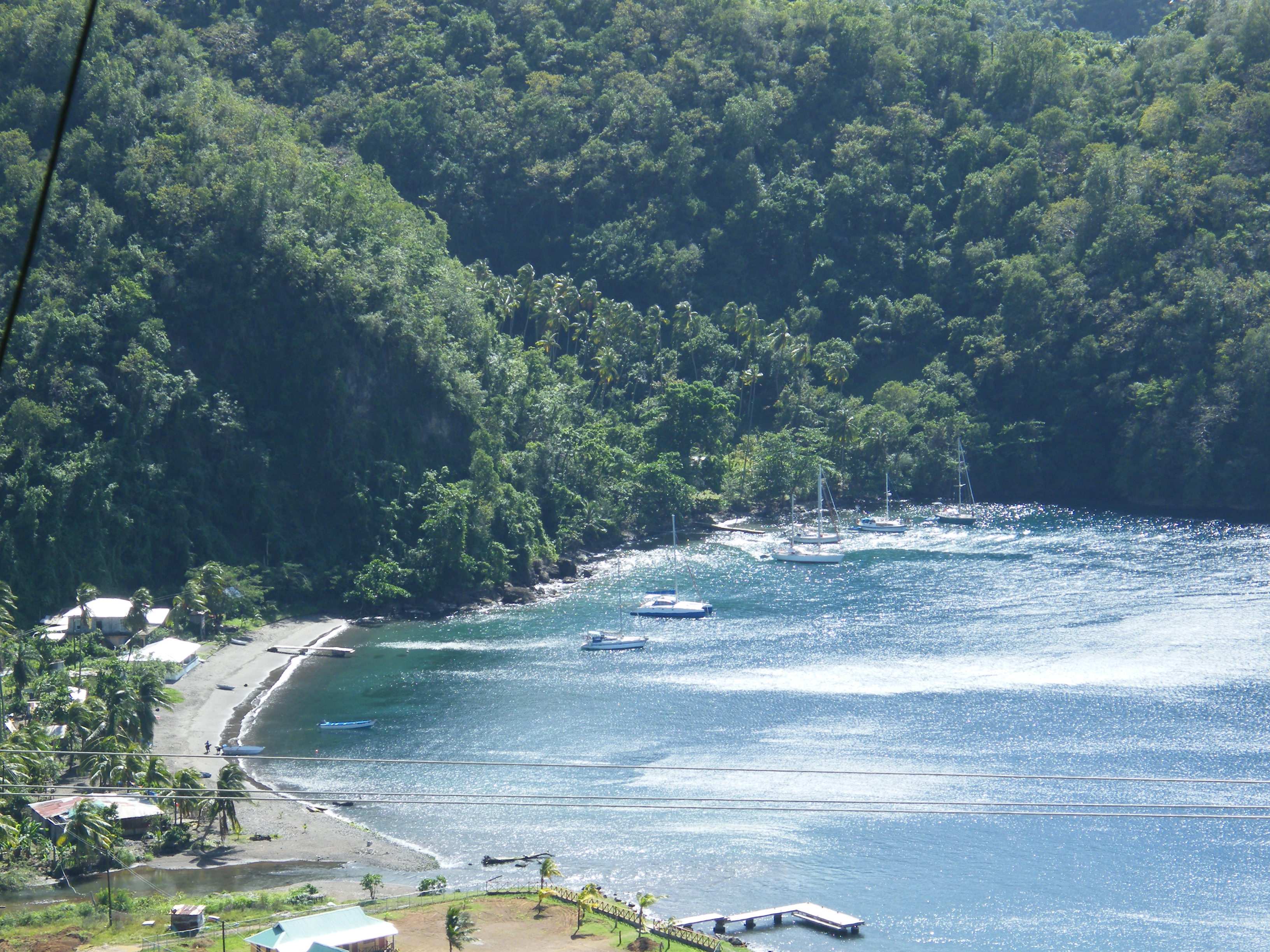 Cumberland Bay - versteckte Bucht mit Strand und Segelbooten, Insel St. Vincent